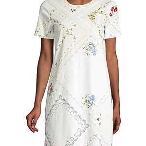 Tory Burch Cream Floral Embroidered Dress